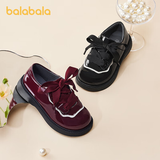 Balabala children's shoes children's small leather shoes princess shoes girls' shoes 2025 spring and autumn loafers British style 208125141024