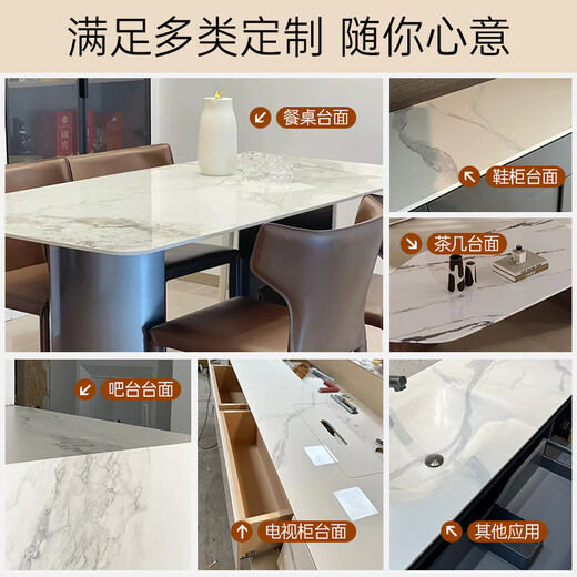 ZKHE marble countertop custom kitchen stove slate stone rectangular dining table sideboard tile desktop board customization consultation customer service sampling