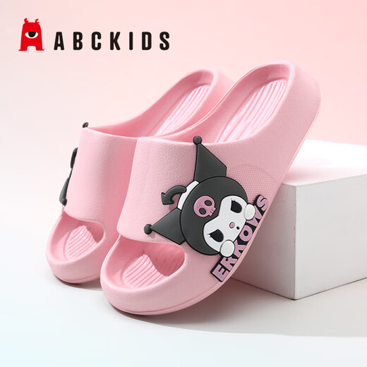 ABC KIDS Children's Slippers Spring and Summer Girls' Indoor Bath Home Kulomi Flip Flops 8601 Pink 30-31

