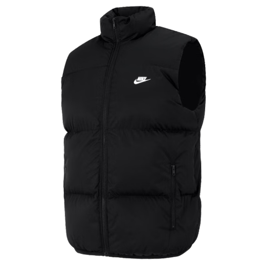 Nike (NIKE) cotton vest men's winter stand collar windproof sportswear warm cotton jacket casual sleeveless vest jacket FB7374-010 XL