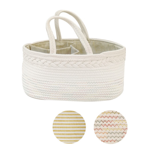
OTHERins style baby splicing cotton thread storage bucket diaper basket foldable storage bag split discrete storage basket taking photos Black line decoration storage basket 39x2 5.5x18.5