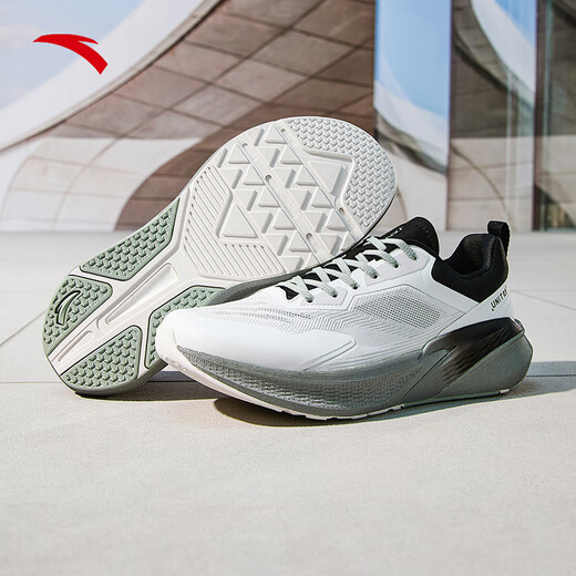 Anta Ranlian丨Men's lace-free business black shoes commuting shoes indoor fitness training shoes squat shoes Ranlian Paper White/Basic Black-1 42.5