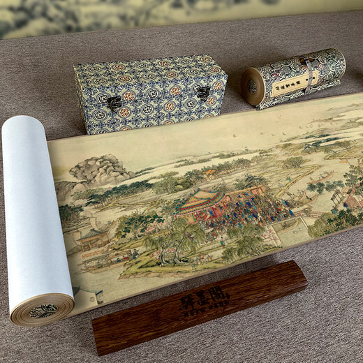 静阁隆江苏特色礼品姑苏繁华图长卷原版高清复制风景国画装饰画墙画做旧 【画芯】原大尺寸：36*1283cm 防水绢布（推荐）