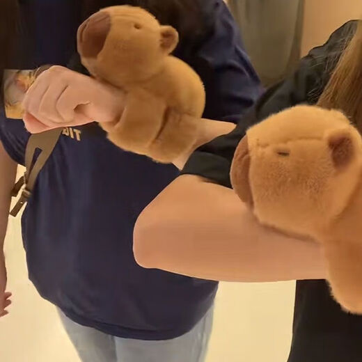 脘铼卡皮巴拉啪啪毛绒水豚玩偶手环公仔毛绒玩具儿童卡通手腕可爱 小乌龟背包一个【无水豚】