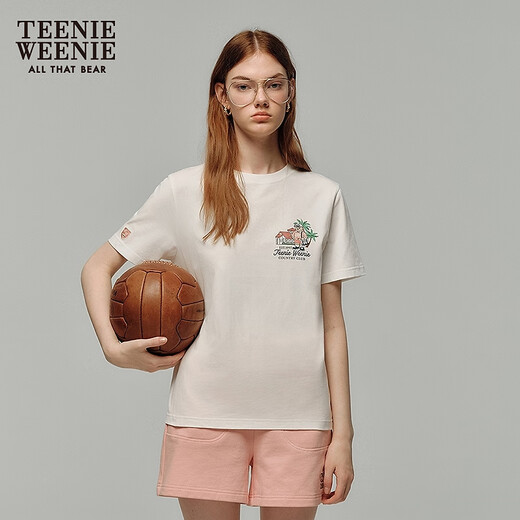 Teenie Weenie Bear футболка для женщин 2025 Весна и лето новая вышивка.