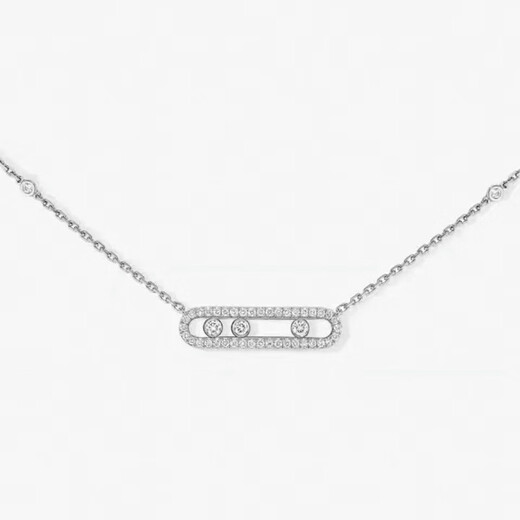 Olevo necklace three diamond sliding BabyMove full diamond light luxury white gold 18k color rose gold pendant female clavicle chain large full diamond three diamond white gold
