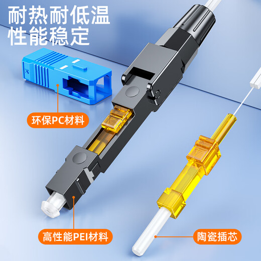 赛纤光纤冷接子SC对接器FTTH预埋式SC皮线光纤快速连接器50/100支装移动联通电信级SCUPC方头冷接子 小白入门【必备套装】