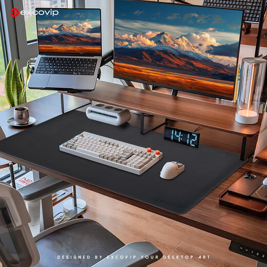 Yishiku (Exco) Kork doppelseitige Mehrzweck-Leder 100*50 cm Mauspad extra großer Tischmatte Langes Büro-Schreibtisch Computer Schreibtisch Lederminderfarbs Wasserdichte Gaming-Tastatur 9710
