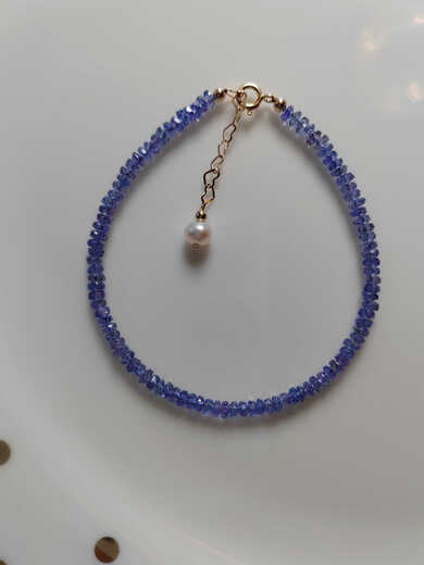 Ожерелье Fujiu Natural из Индии, импортированное из танзанита, высококачественное, ледяное, прозрачное, сине-фиолетовое, ожерелье из драгоценного камня, ожерелье из розового турмалина, браслет, новое поступление, размер благосостояния 3,2 или около того, длина браслета 16+