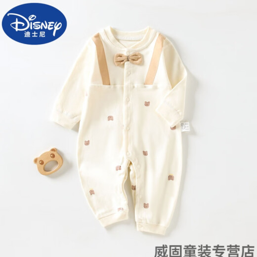 迪士尼（Disney）婴儿连体衣春秋棉质无骨宝宝哈衣长袖爬服幼童包屁衣新生儿衣服 13583【建议室内20-27℃】 80cm 80（建议9-12月17-20斤）
