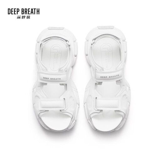 Deep Atem Tief Atem Frauenschuhe lässig Klettklettdicke alleinige Sandalen Frauen AX14110 Weiß 37