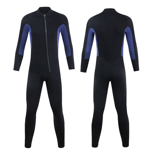 Zailu winter swimming warm swimsuit men's wetsuit hooded thickened 3 cold-proof wet surfing suit snorkeling one-piece wetsuit 3MM hooded color matching hooded S S