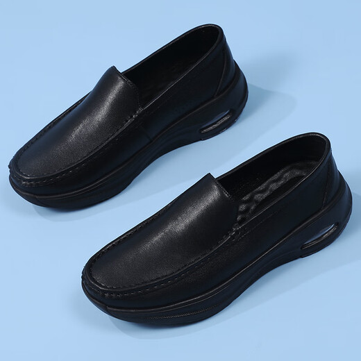 
RZWOLF new nurse shoes men's white soft-bottom large-size work white shoes one foot to sport casual men's doctor shoes AG698 black 42