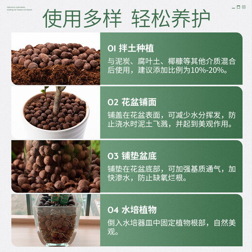 Stanley medium ceramsite bottom small ceramsite soil for flower cultivation special succulent flower paving flower pot flower gardening 5L