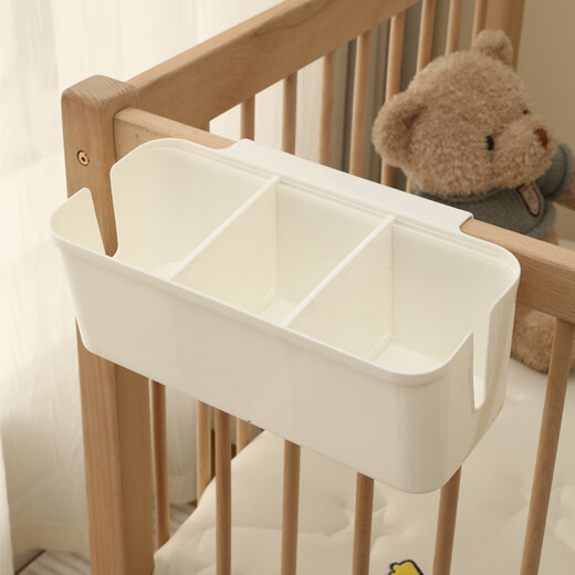 Senmodor Baby Kinderbett hängende Korbbettbettbett Zaun Aufbewahrungsbox Windeln Windeln Hängsbeutel Retro Grau/Zwei -Pack [Parallel einstellbar]