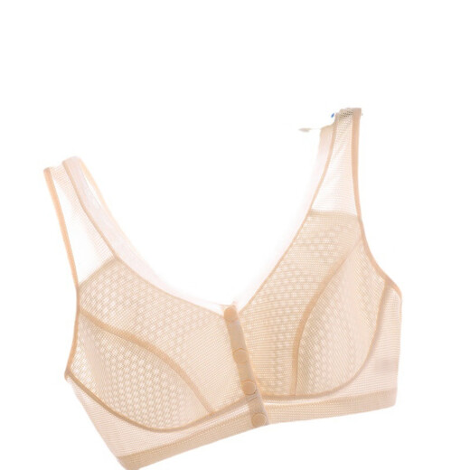 Langsha's mother's underwear front buckle summer thin breathable bra comfortable pure cotton inner cup anti-sagging bra in middle-aged and elderly
