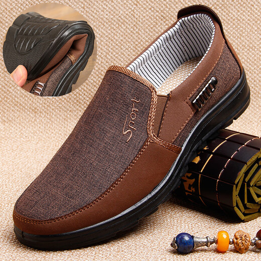 Qiyuemanmang Old Beijing Chaussures en tissu pour hommes Nouveaux chaussures officielles pour hommes pour l'automne des personnes âgées d'âge moyen