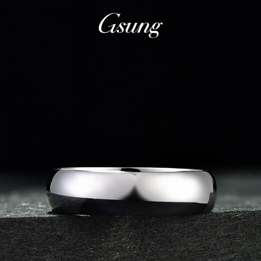 GsunG men's platinum ring women's plain ring PT950 smooth ring simple platinum aperture plain ring can be customized with engraving. Priced by gram, please contact customer service before bidding.