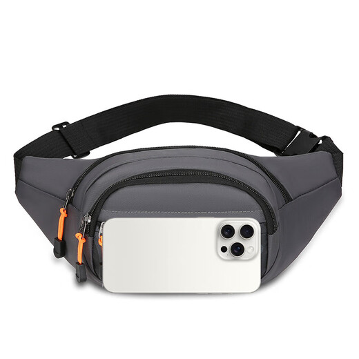 Belt bag men's multifunctional new sports mobile phone bag cashier bag running bag large capacity outdoor chest bag BJ680 black