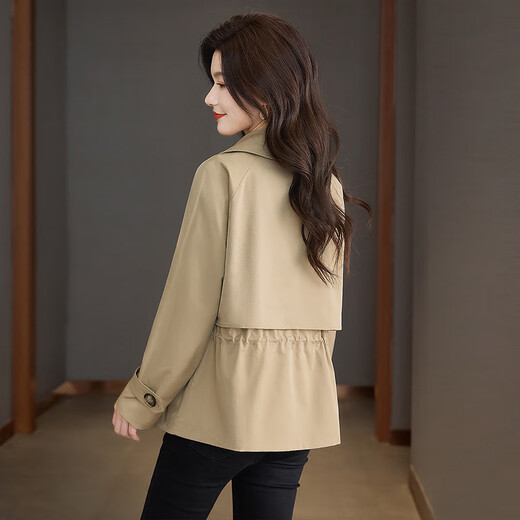 Sibaishe Double Breasted Windbreaker 2025 Autumn New Women's Commuting Raglan Sleeve Casual Long Sleeve Top