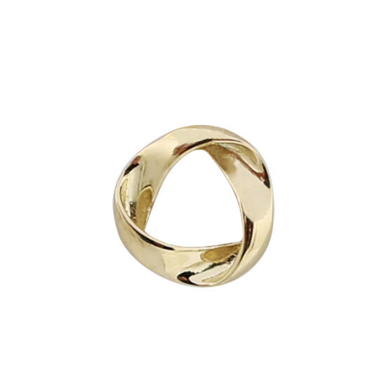 DYN simple Korean pure 14K gold pendant for women hollow plain gold geometric shape K gold clavicle chain neck pendant gift individual pendant