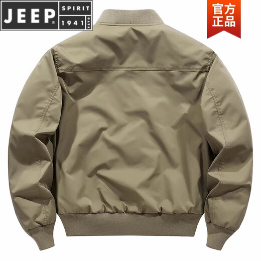 JEEP SPIRIT夹克男春秋季休闲美式棒球服新款秋冬季男士棉服飞行员外套男 JWD9226加棉 黑色 厚款 XL