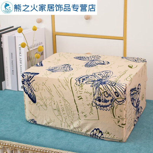 新款打印机罩套布防尘罩打印机防尘罩高弹全包佳能惠普爱 墨花 38*35*18高cm