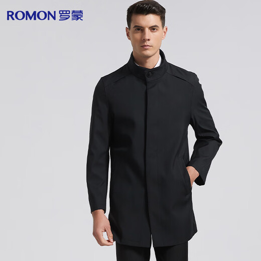 Romon trench coat for men's mid-length business casual high-end coat spring and autumn slim middle-aged dad work jacket jacket