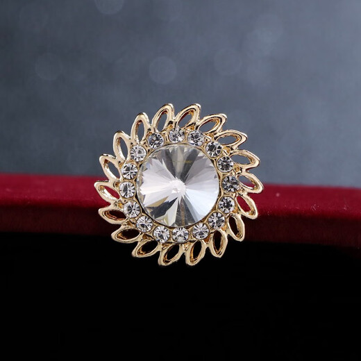 ANST Old Phoenix Gold Store Fashion Men's Brooch Brooch Crystal Shirt Collar Cleece Cuff Sunflower Medal Clip Clip Clip Clip Clip Clip Gold Base Red Crystal