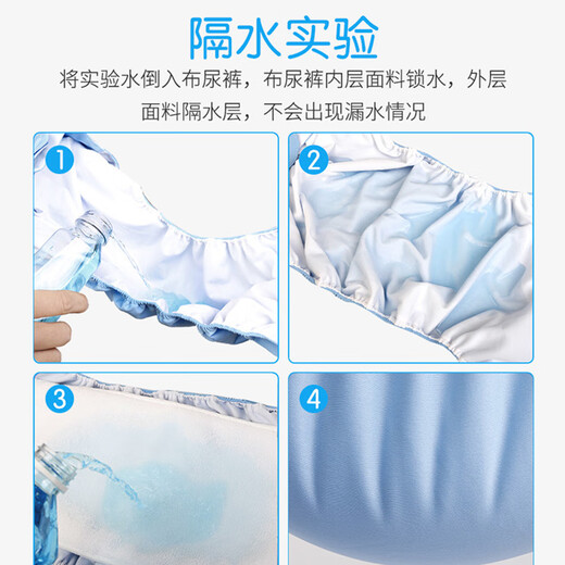 CLCEY Paralyzed bedridden elderly with severe incontinence underwear leak-proof cotton pants washable pull-up pants adult diapers blue diapers adjustable waist 1 feet 3 to 3 feet 8