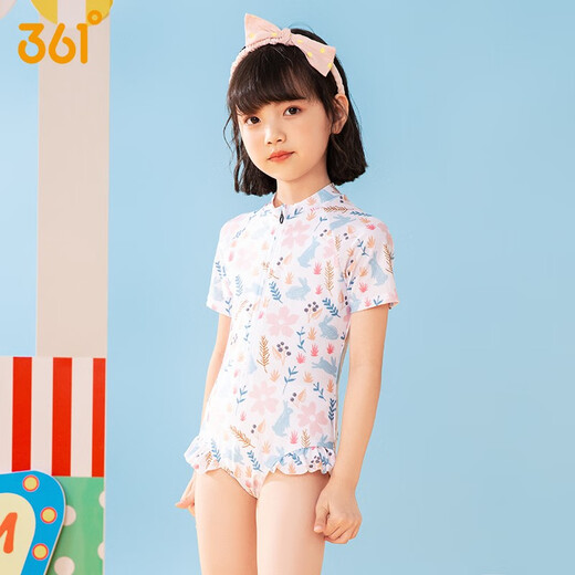 361 Kinder Badeanzug Mädchen Mädchen süßes Baby einteiliger Badeanzug New Children's Heiße Frühlingsanzug Pink Blau 5024 140 (14) Höhe 130-140 cm Gewicht 50-60jin [Jin entspricht 0,5 kg]