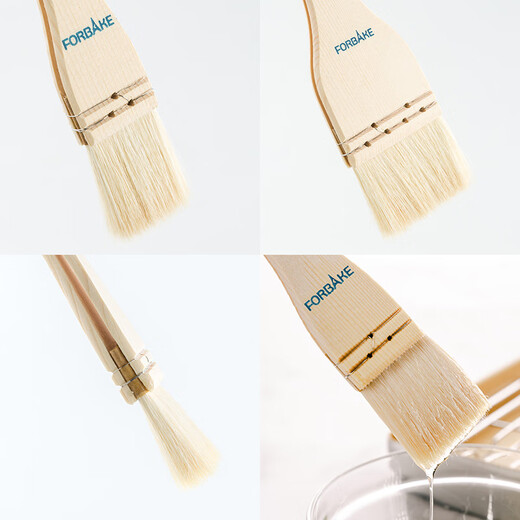 FOR BAKE wooden handle wool brush mooncake brush soft bristle barbecue brush oil brush for cake and mooncake baking tools 1 inch