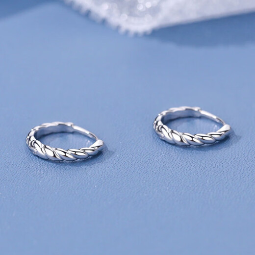 Guanpuge Fat Donglai same style pt950 platinum earrings for women PT950 fashion twist platinum earrings plain hoop earrings niche design platinum small twist earrings