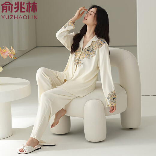 Yu Zhaolin Pajamas pour les femmes au printemps et à l'automne du style chinois à manches longues et chinois à manches longues pour femmes à l'extérieur avec un ensemble de vêtements domestiques élégants (qualité du marché, expédiée le même jour) 838 m recommandés 85-110jin [Jin équivaut à 0,5 kg]