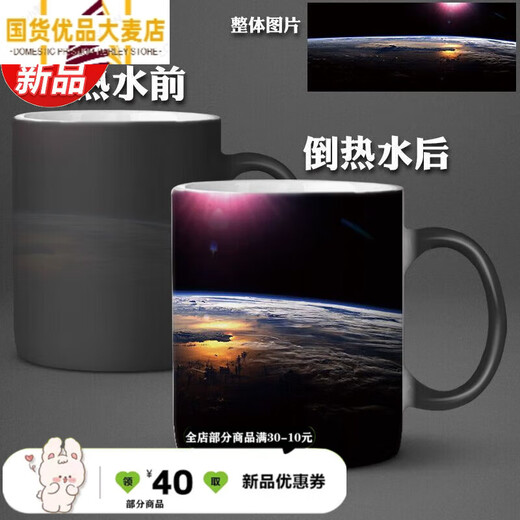 
Wandering Earth 2 cups surrounding science fiction creative planet ceramic personality heat change color water cup student mug tea color change cup.1450