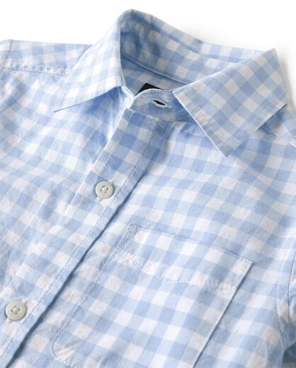 The Children's place boys' long-sleeved shirt, pure cotton, casual and versatile, two-pocket design, Whirlwhind Gingham X-Large