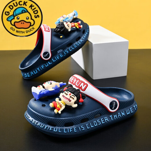 G. Duckkids Nezha Devil Child 2025 Sommer New Children's Anti Sliped Cave Schuhe Jungen Strandschuhe Baolan [Nezha Ao Bing] 31 [Schuhlänge ist ca. 19,5 cm]