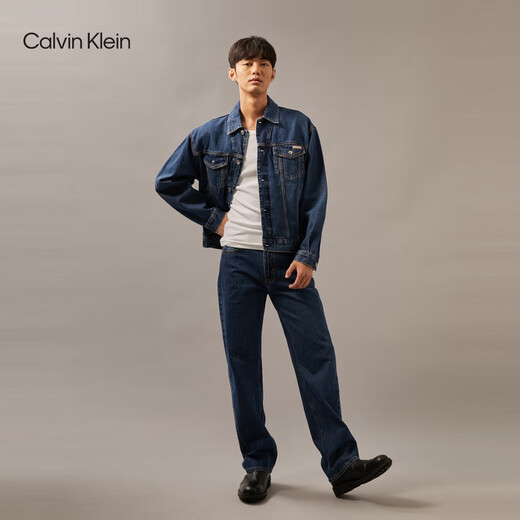 Calvin KleinCK Jeans Chaqueta vaquera de algodón retro americana clásica de otoño para hombre 40EM719 E5D-Denim Blue XS