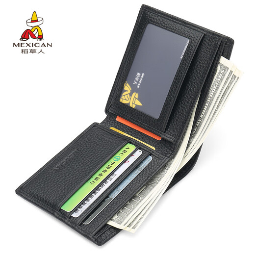Vogelscheuche (mexikanische) Gürtelballereiananzug für den echten Lederclip von Männern Kurzer Stil + Ehemann Geburtstagsgeschenk + Papa + Freund [b] Gürtel Brieftasche Geschenkbox mit Reißverschluss versteckter Tasche