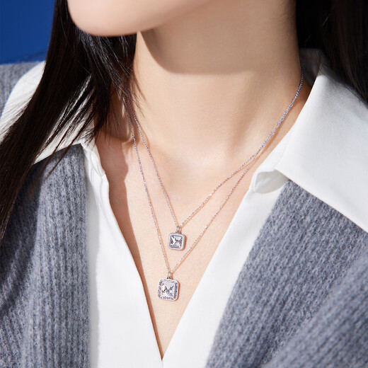 Lukfook Jewelry Platinum 950 Crushed Ice Honeycomb Small Square Platinum Necklace Chain Single Piece Price Approximately 4.77g