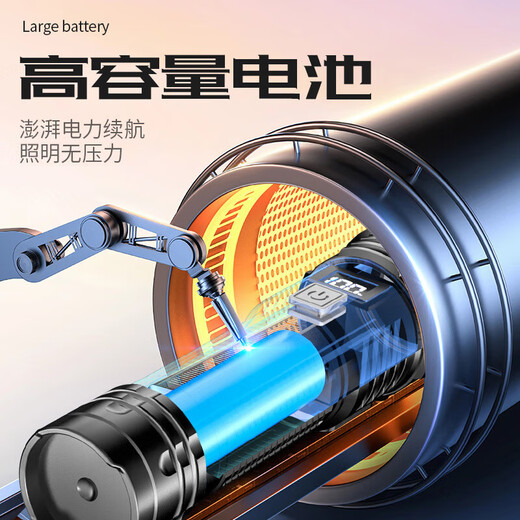 神鱼（SHENYU）强光手电筒可充电LED超亮远射军家用应急灯专用超长续航野外生存 9900W普亮 1代入门 液显