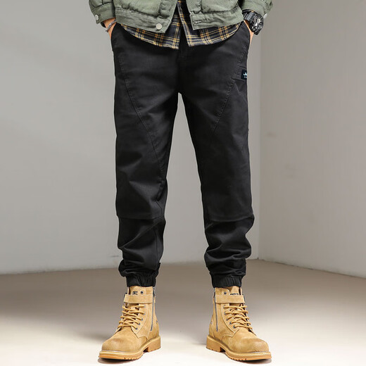 JEEP SPIRIT Jeep Overalls Men's Autumn and Winter Sports Leg Pants Men's Casual Men's Pants Black XL