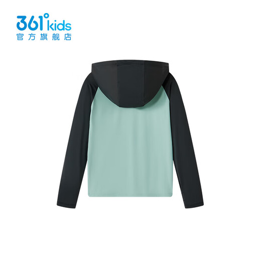 361 Children's clothing boys' hooded long-sleeved sweater 2025 spring new style medium and large children's tops sun protection base layer Hong Kong gray green/gravel gray 170