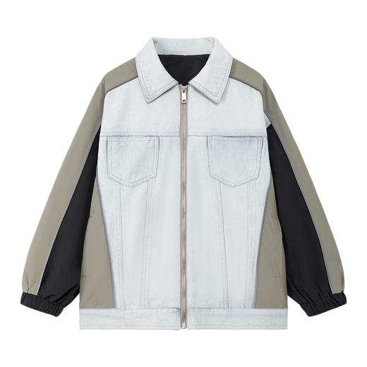 Zuoxi Boys Autumn Jacket Children's Denim Jacket 2025 New Boy's Handsome Top Spring and Autumn Style Denim Color 150