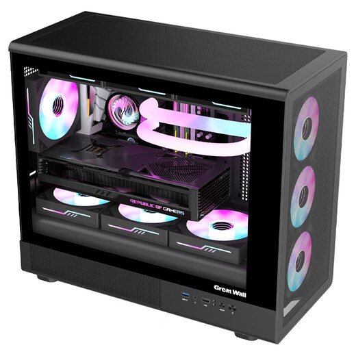 长城（Great Wall）魅影M2 PRO黑色电脑机箱（隐藏式金属面板/玻璃侧板/360水冷/12风扇位/双塔热管/宽体/支持5090）