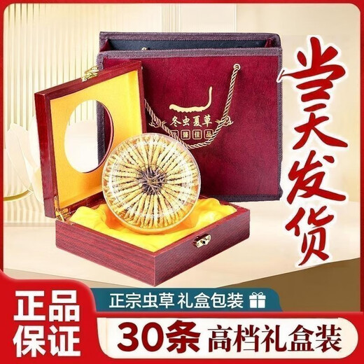 Authentic Cordyceps authentic Cordyceps gift box 3 pieces/gram 50 pieces Cordyceps gift nutritional gift tonic for elders 3 pieces/gram (Specifications) 20 pieces gift box