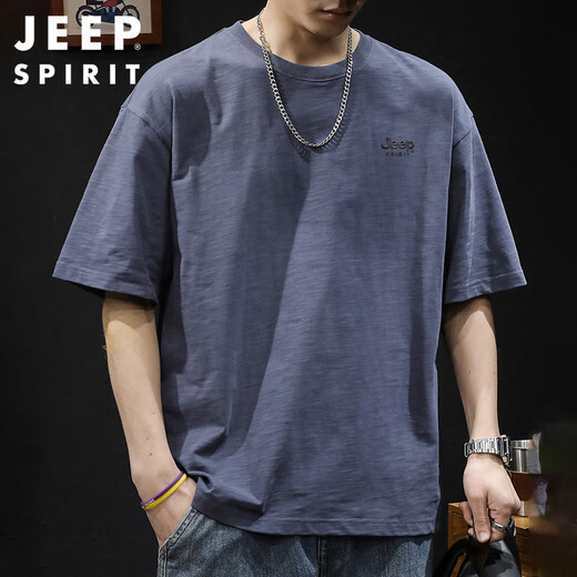 JEEP SPIRIT Jeep short-sleeved T-shirt men's summer bamboo cotton tops trendy brand casual T-shirt men's dark gray XL JEEP SPIRIT Jeep short-sleeved T-shirt men's summer bamboo cotton tops trendy brand casual T-shirt men's dark gray XL