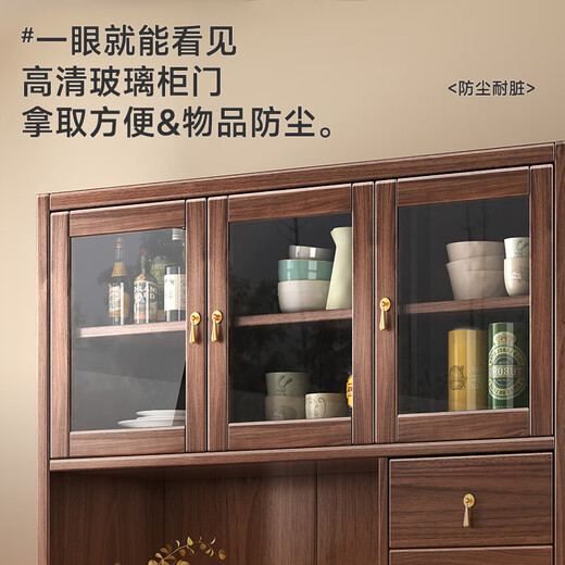 Pelucir aparador de 100 madera Nuevo aparador de nuez negro de estilo chino gabinete de vino gabinete de vinos integrado con sala de estar paralero de tres puertas ensamblajes