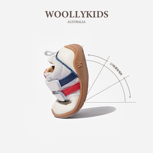 Lamb Wally woollykids Lamb Wally Australian genuine leather toddler shoes for boys and girls 25 new baby moral training children's shoes leather shoes cream white 20 inner length 13.5cm suitable for foot length 12.6-13.0