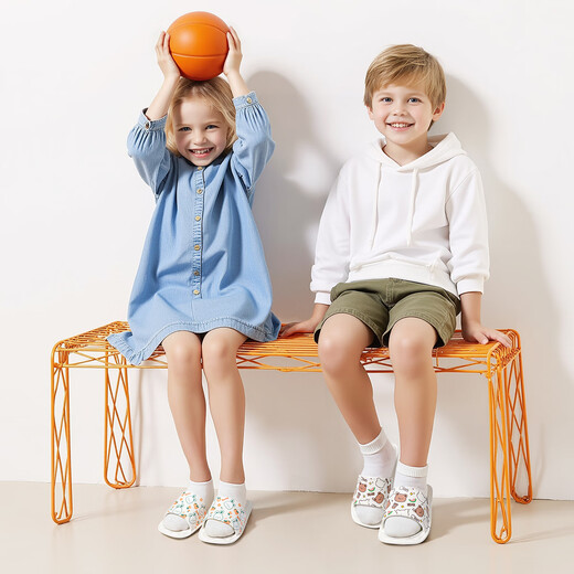 Jialiya children's travel slippers for women summer indoor hotel bathroom bath non-slip portable foldable slippers for boys cute rabbit 33-35 suitable for shoes with an inner length of 21.5cm